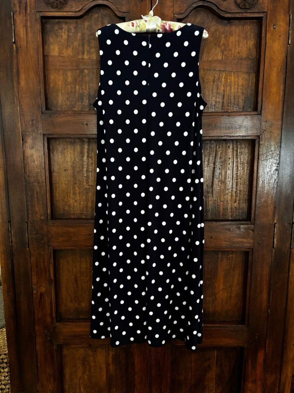 American Living Blue & White Polka Dot Midi Dress SZ 16 capsule minimal classic - Picture 2 of 5